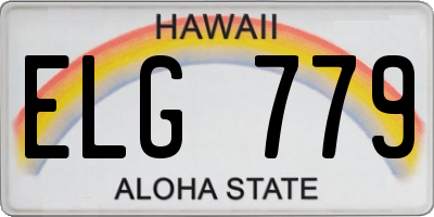 HI license plate ELG779