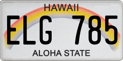 HI license plate ELG785