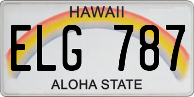 HI license plate ELG787