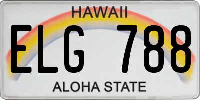 HI license plate ELG788