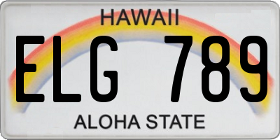 HI license plate ELG789