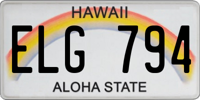 HI license plate ELG794