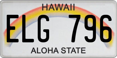 HI license plate ELG796