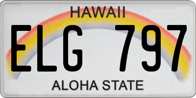 HI license plate ELG797