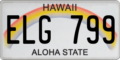 HI license plate ELG799