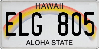 HI license plate ELG805