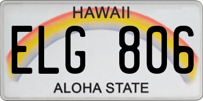 HI license plate ELG806
