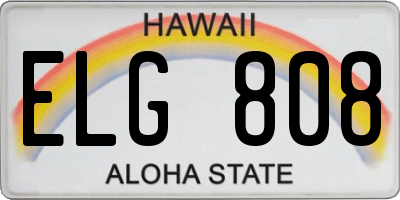 HI license plate ELG808