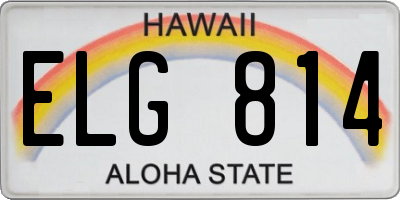 HI license plate ELG814