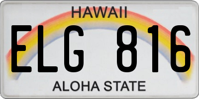 HI license plate ELG816