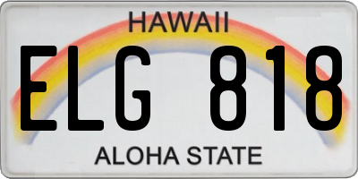 HI license plate ELG818