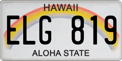 HI license plate ELG819