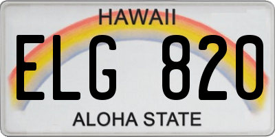 HI license plate ELG820