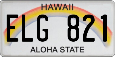 HI license plate ELG821