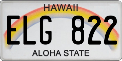 HI license plate ELG822