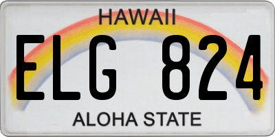 HI license plate ELG824