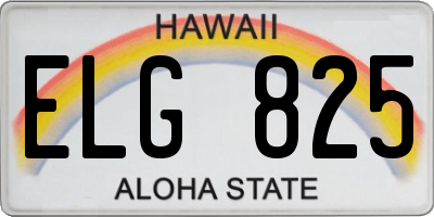 HI license plate ELG825