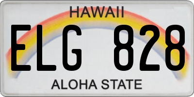 HI license plate ELG828
