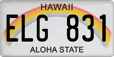 HI license plate ELG831