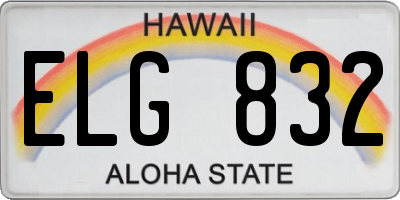 HI license plate ELG832