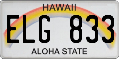 HI license plate ELG833