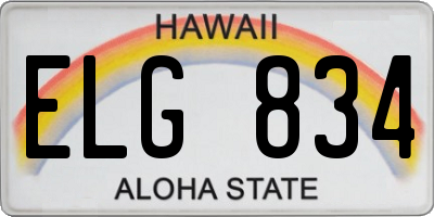 HI license plate ELG834