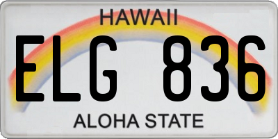 HI license plate ELG836
