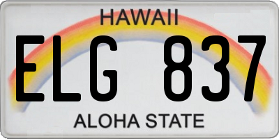 HI license plate ELG837