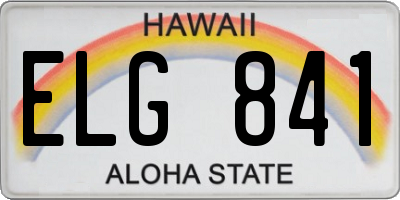 HI license plate ELG841