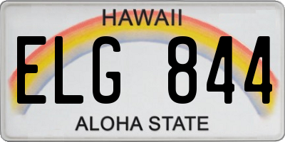 HI license plate ELG844