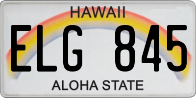 HI license plate ELG845