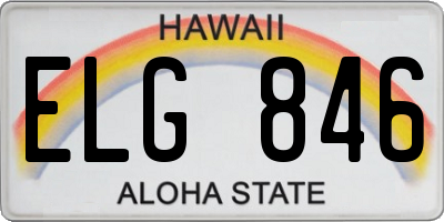 HI license plate ELG846