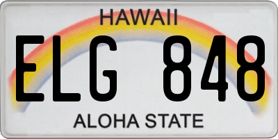 HI license plate ELG848