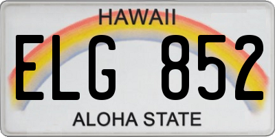 HI license plate ELG852