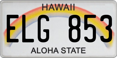 HI license plate ELG853