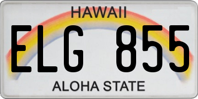 HI license plate ELG855