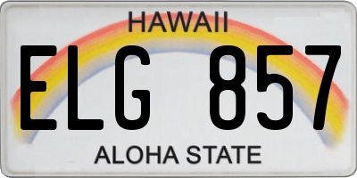 HI license plate ELG857