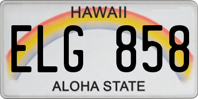HI license plate ELG858