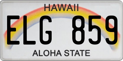 HI license plate ELG859