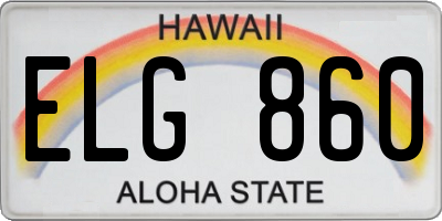 HI license plate ELG860