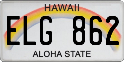 HI license plate ELG862