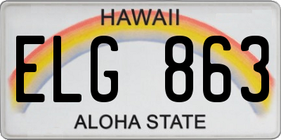 HI license plate ELG863