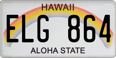 HI license plate ELG864