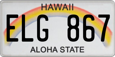 HI license plate ELG867