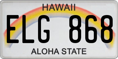 HI license plate ELG868