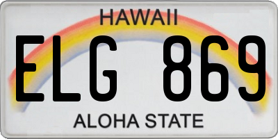 HI license plate ELG869