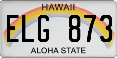 HI license plate ELG873