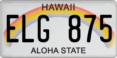 HI license plate ELG875