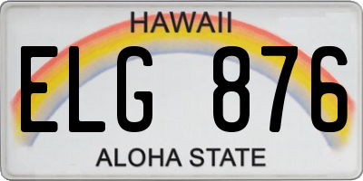 HI license plate ELG876