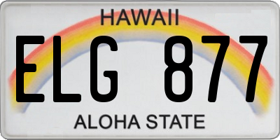 HI license plate ELG877
